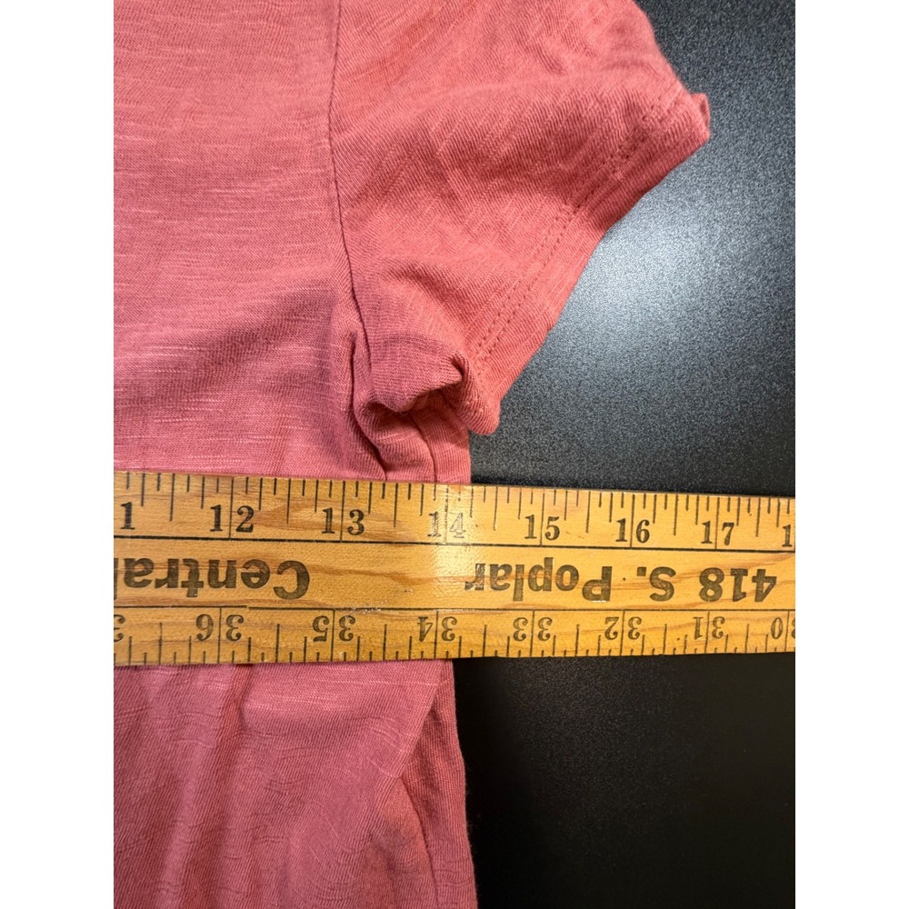 American Eagle Womens XS Coral Pink Slub Knit Short Sleeve Crew Neck T-Shirt J10 - Picture 5 of 5